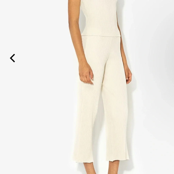 John Elliott Ginza Rib Cropped Pants Feather XS NWT Minimalist Neutral Chic - Picture 8 of 8
